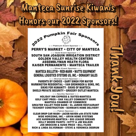 The Manteca Pumpkin Fair is the first full weekend in October, held in